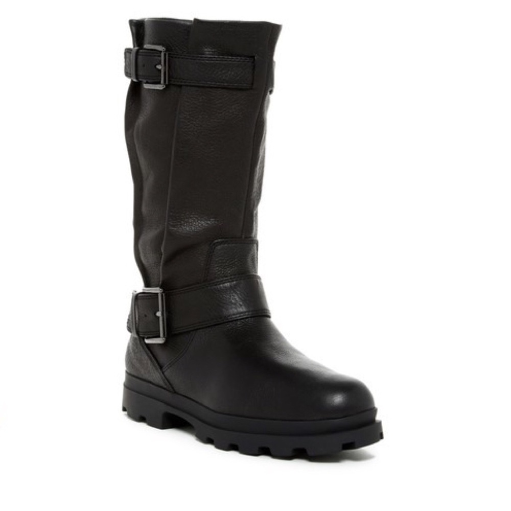 Kenneth Cole Mid Calf Black Moto Boots